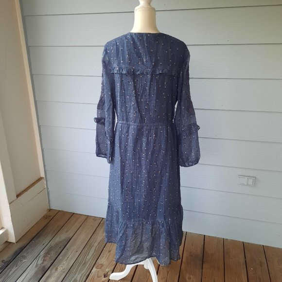 Dolan Zoe Embroidered Cotton Midi Dress - Picture 7 of 7